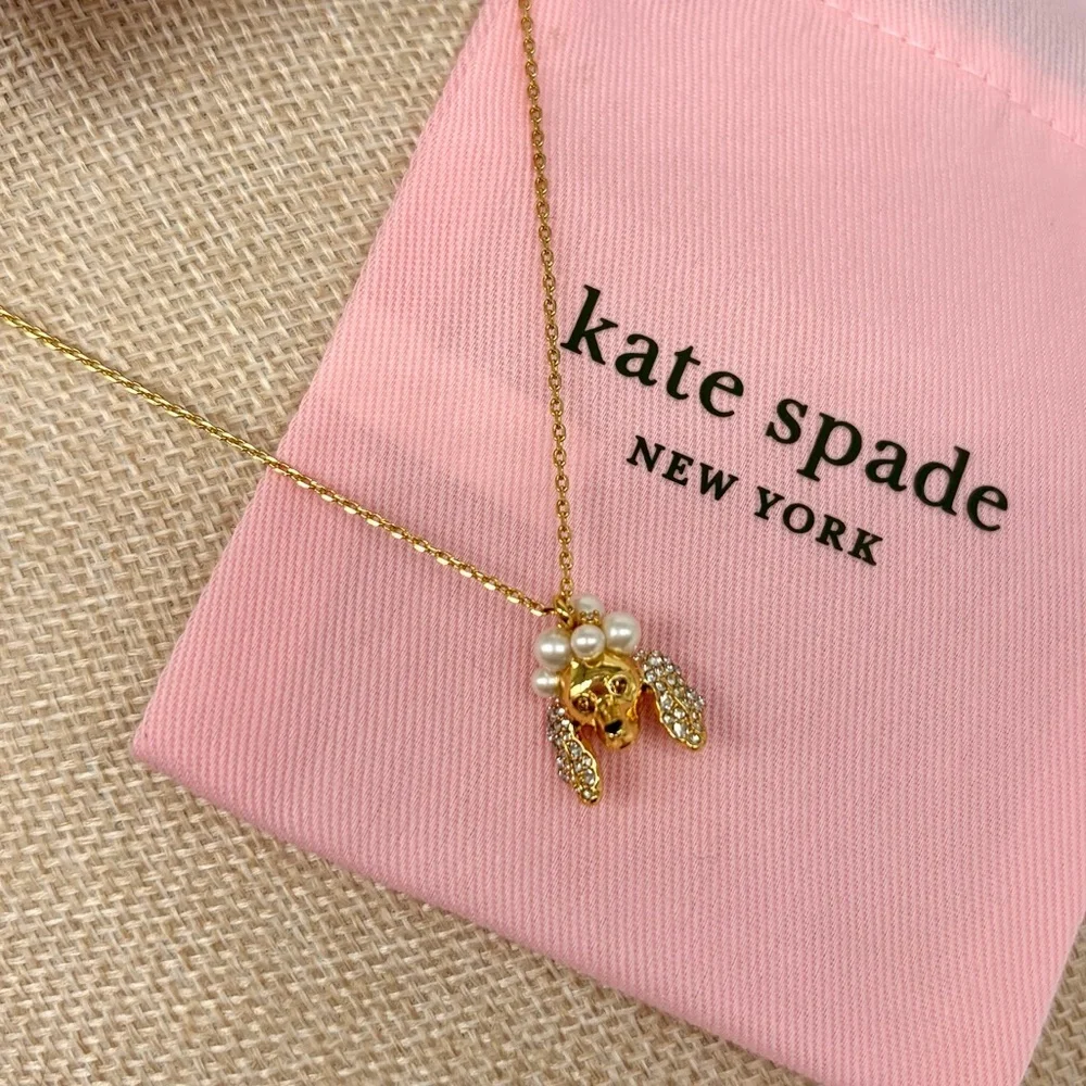 Kate Spade Pearl & Stone Poodle Pendant Necklace